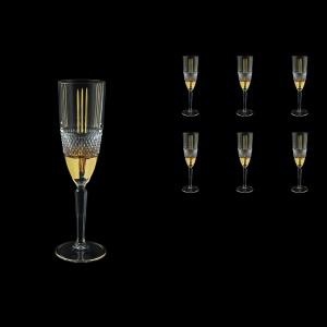 Brillante CFL A00GG Champagne Flute 190ml, 6pcs in Gold+KCR (A00GG-0C10-KCR)