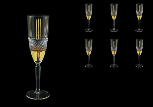 Brillante CFL A00GG Champagne Flute 190ml, 6pcs in Gold+KCR (A00GG-0C10-KCR)