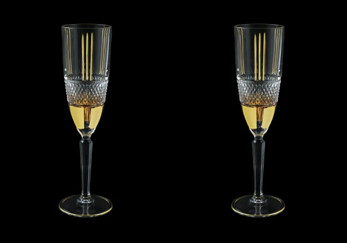 Brillante CFL A00GG Champagne Flute 190ml, 2pcs in Gold+KCR (A00GG-0C10-KCR=2)
