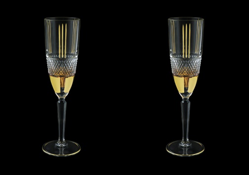 Brillante CFL A00GG Champagne Flutes 190ml 2pcs in Gold+KCR (A00GG-0C10-KCR=2)