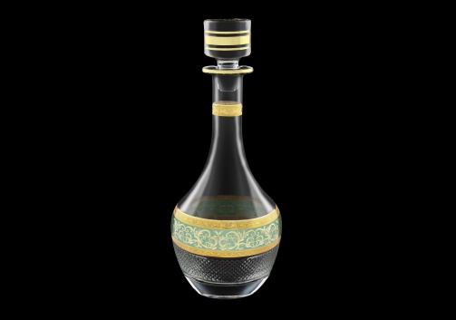 Fiesole RD FALT Round Decanter 900ml 1pc in Allegro Golden Turquoise Light D. (6T-837/L)