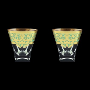 Fusion B2 F002T Whisky Glasses 270ml 2pcs in Natalia Golden Turquoise Decor (F002T-0102=2)