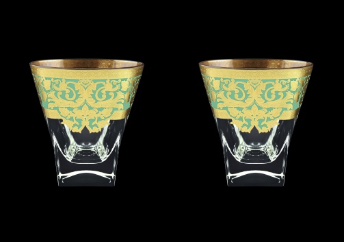 Fusion B2 F002T Whisky Glasses 270ml 2pcs in Natalia Golden Turquoise Decor (F002T-0102=2)