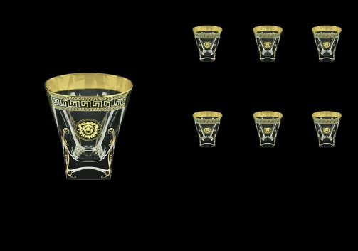 Fusion B2 FLGB H Whisky Glasses 270ml 6pcs in Antique&Leo Golden Black Decor+H (42-397/H)