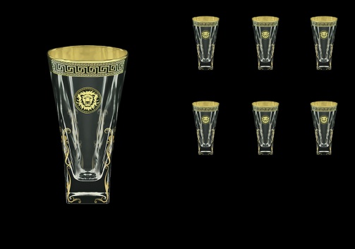 Fusion B0 FLGB H Water Glasses 384ml 6pcs in Antique&Leo Golden Black Decor+H (42-398/H)