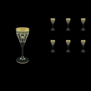 Fusion C5 FLGB H Liqueur Glasses 70ml 6pcs in Antique&Leo Golden Black Decor+H (42-430/H)