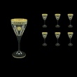 Fusion C3 FLGB H Wine Glasses 210ml 6pcs in Antique&Leo Golden Black Decor+H (42-431/H)