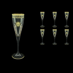 Fusion CFL FLGB H Champagne Flutes 170ml 6pcs in Antique&Leo Golden Black D.+H (42-434/H)