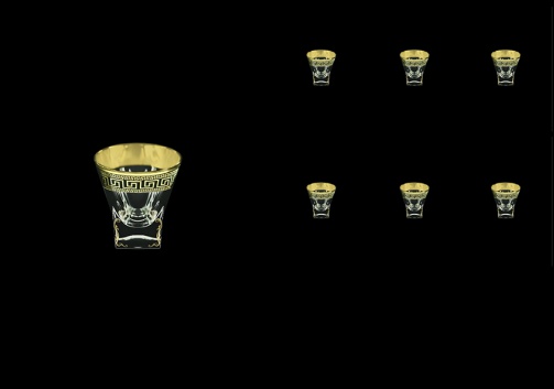 Fusion B5 FAGB H b Liqueur Tumblers 65ml 6pcs in Antique Golden Black Decor+H (57-396/H/b)