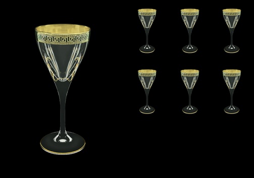 Fusion C3 FAGB H b Wine Glasses 210ml 6pcs in Antique Golden Black Decor+H (57-431/H/b)