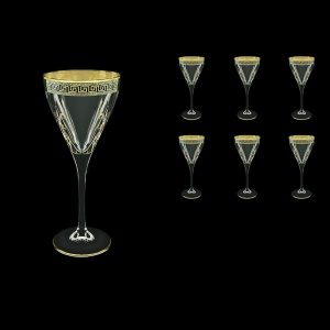 Fusion C2 FAGB H b Wine Glasses 250ml 6pcs in Antique Golden Black Decor+H (57-432/H/b)