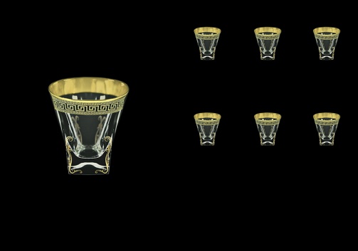 Fusion B3 FAGB H b Whisky Glasses 200ml 6pcs in Antique Golden Black Decor+H (57-437/H/b)
