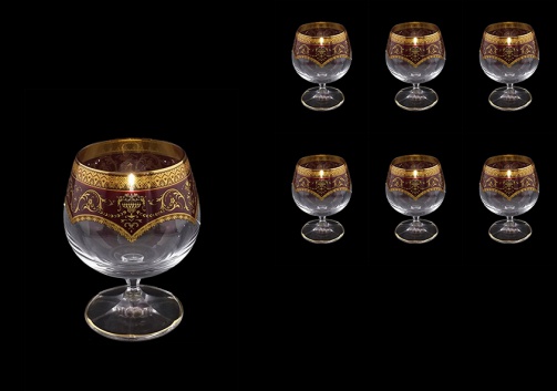 Bohemia Brandy CG BEGR Cognac Glasses 250ml 6pcs in Flora´s Empire Golden Red (22-167)