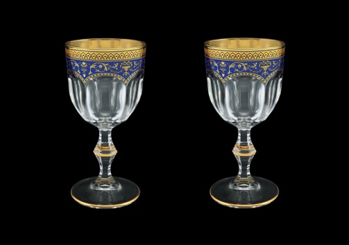 Provenza C3 PEGC Wine Glasses 170ml 2pcs in Flora´s Empire Golden Blue Decor (23-522/2)