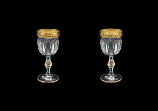 Provenza C5 PEGC Liqueur Glasses 50ml 2pcs in Flora´s Empire Golden Blue Decor (23-521/2)