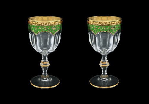 Provenza C3 PEGG Wine Glasses 170ml 2pcs in Flora´s Empire Golden Green Decor (24-522/2)