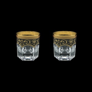 Provenza B2 PEGB Whisky Glasses 280ml 2pcs in Flora´s Empire Golden Black Decor (26-527/2)
