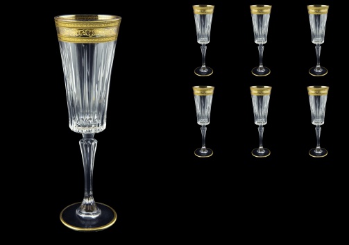 Timeless CFL 65 Champagne Flutes 210ml 6pcs in Allegro Golden Light Decor (65-0810/L)