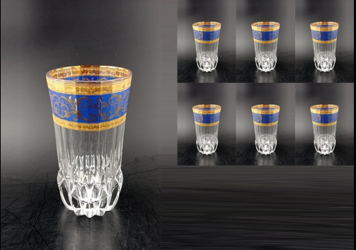 Adagio B0 AALC Water Glasses 400 6pcs in Allegro Golden Blue Light D. (6C-647/L)