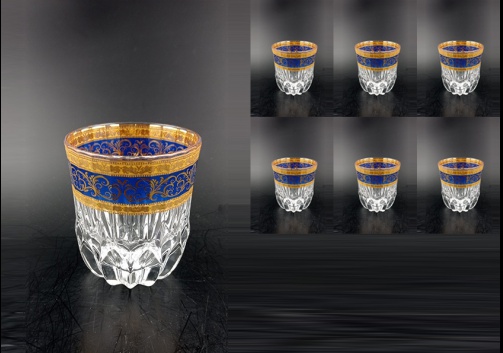 Adagio B2 AALC Whisky Glasses 350 6pcs in Allegro Golden Blue Light D. (6C-646/L)