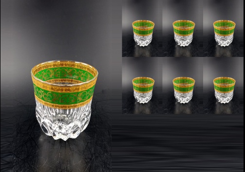 Adagio B2 AALG Whisky Glasses 350 6pcs in Allegro Golden Green Light D. (6G-646/L)