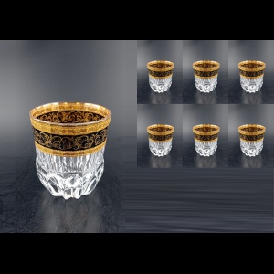 Adagio B2 AALB Whisky Glasses 350 6pcs in Allegro Golden Black Light D. (6B-646/L)