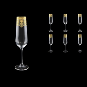 Strix CFL 20 Champagne Flutes 200ml 6pcs in Flora´s Empire Golden Crystal Lig. (20-2210/L)
