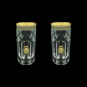 Provenza B0 PLGB Water Glasses 370ml 2pcs in Antique&Leo Golden Black Decor (42-141/2)