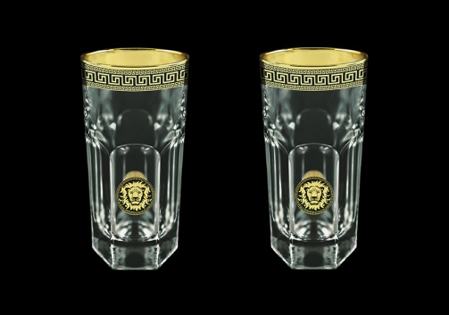 Provenza B0 PLGB Water Glasses 370ml 2pcs in Antique&Leo Golden Black Decor (42-141/2)